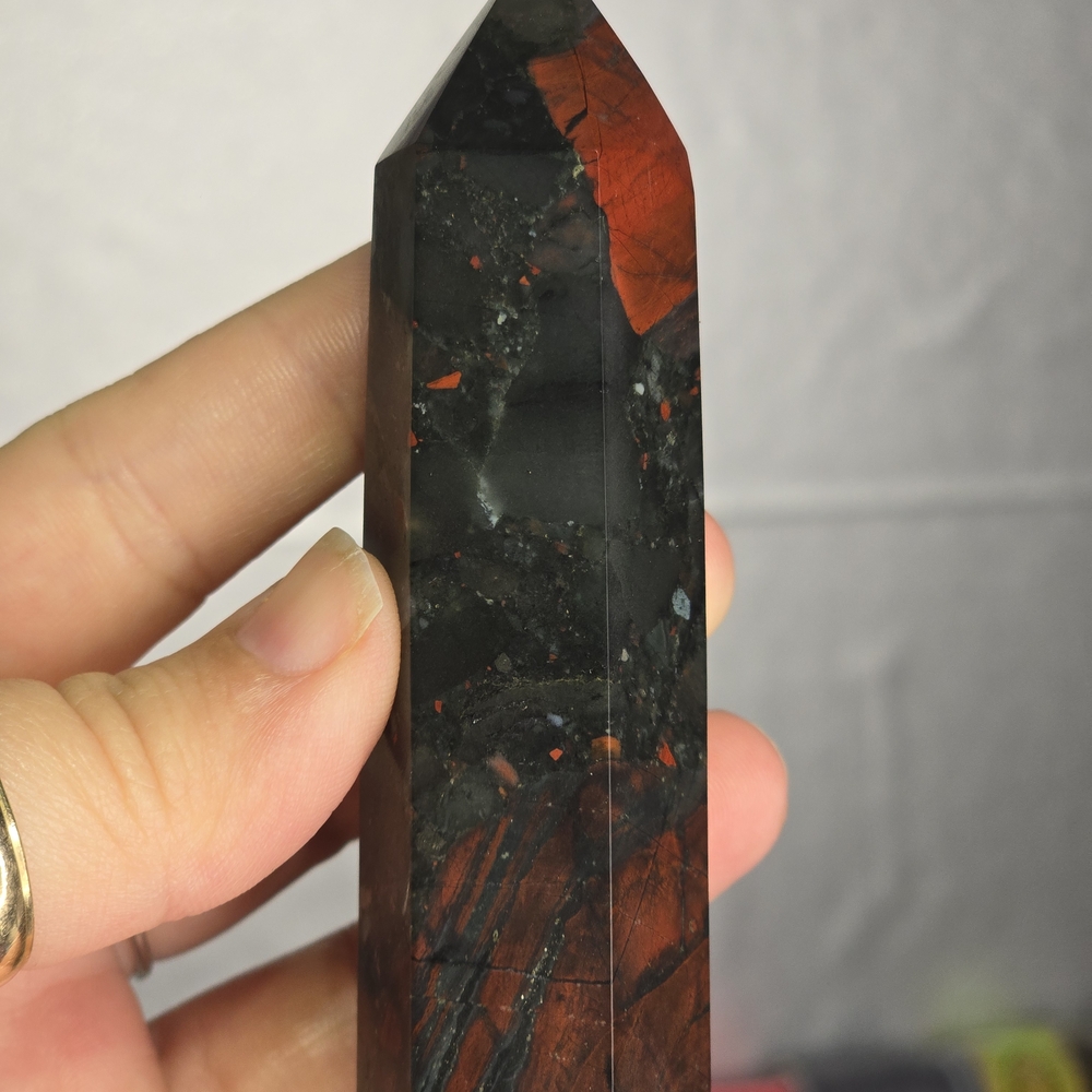 African Bloodstone With Pyrite Inclusions